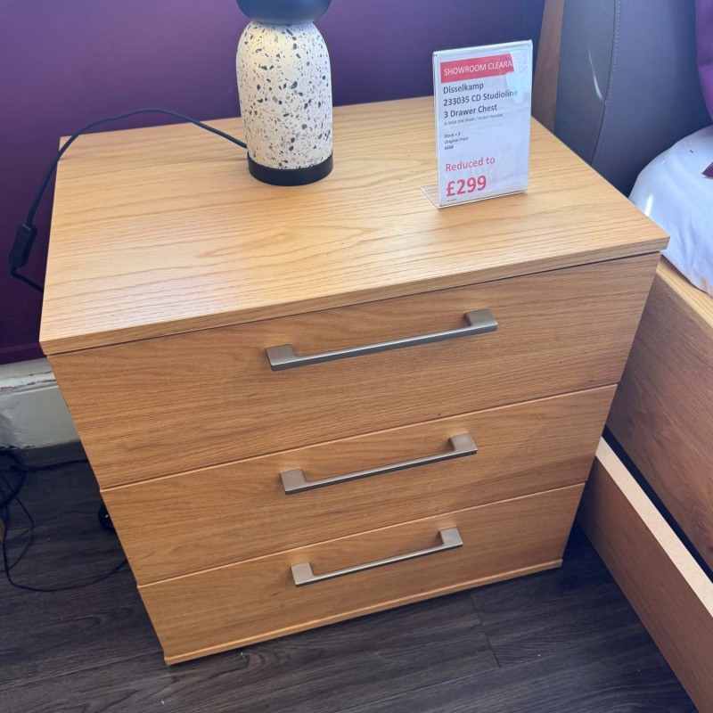 Showroom Clearance: Disselkamp CD Studioline 233035 3 Drawer Chest Showroom Clearance: Disselkamp CD Studioline 233035 3 Drawer Chest