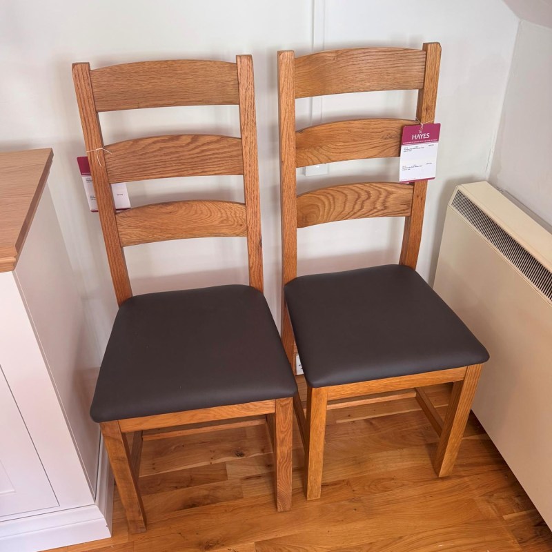 Showroom Clearance: Pair of Hamilton Slat Back Dining Chairs Showroom Clearance: Pair of Hamilton Slat Back Dining Chairs