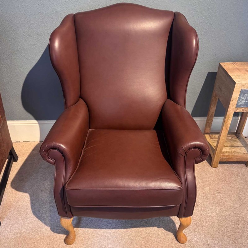 Showroom Clearance: Kensington Leather Wing Chair Showroom Clearance: Kensington Leather Wing Chair