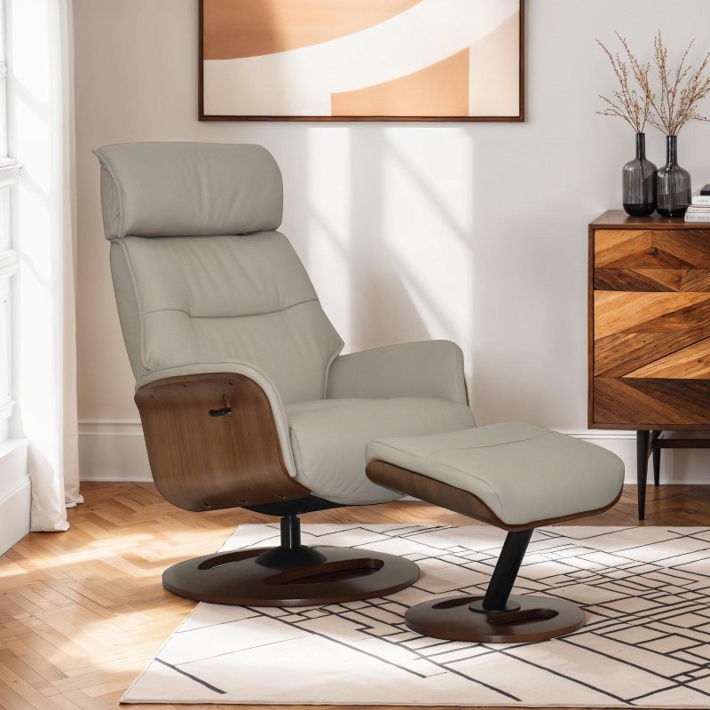 Rhys Swivel Recliner Chair & Stool Rhys Swivel Recliner Chair & Stool