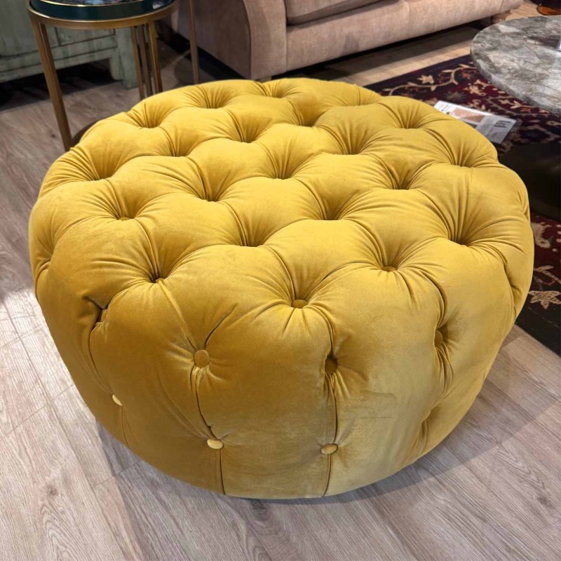 Showroom Clearance: Deverell Round Buttoned Footstool Showroom Clearance: Deverell Round Buttoned Footstool