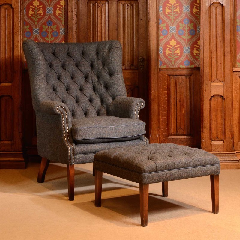 Tetrad Mackenzie Stool in Harris Tweed - TR Hayes