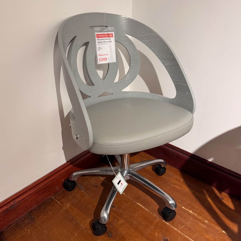 Showroom Clearance: Poise 606 Wood & Leather Office Chair Showroom Clearance: Poise 606 Wood & Leather Office Chair
