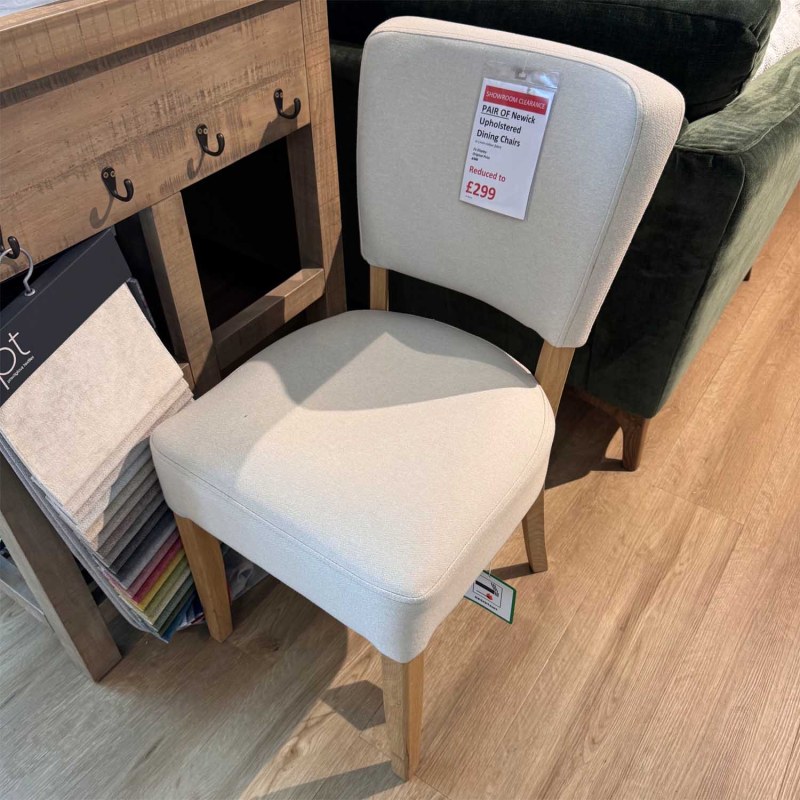 Showroom Clearance: PAIR of Newick Upholstered Dining Chairs Showroom Clearance: PAIR of Newick Upholstered Dining Chairs