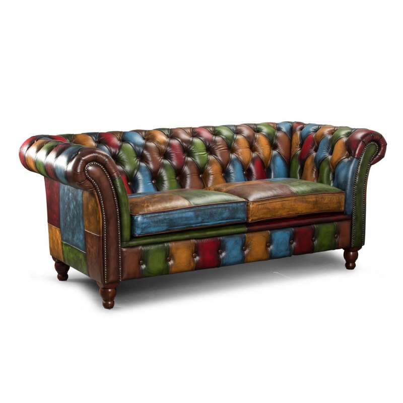 Chalfield 2 Seater Sofa in Leather Patchwork Chalfield 2 Seater Sofa in Leather Patchwork