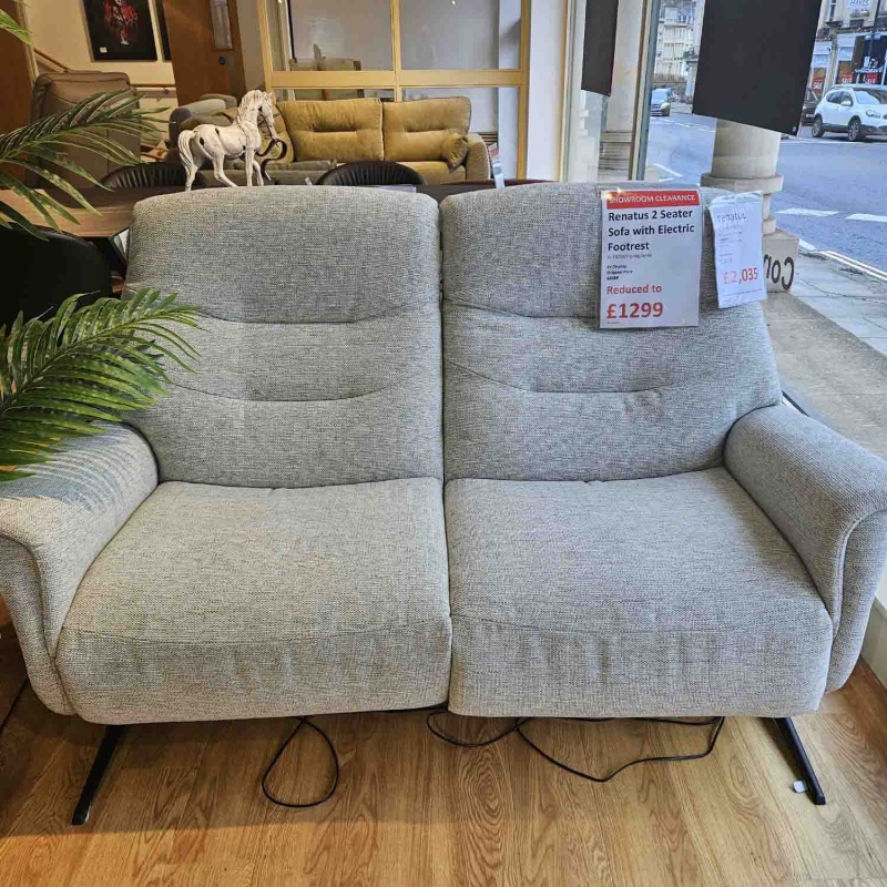 Showroom Clearance: Renatus 2 Seater Sofa with Electric Footrest Showroom Clearance: Renatus 2 Seater Sofa with Electric Footrest