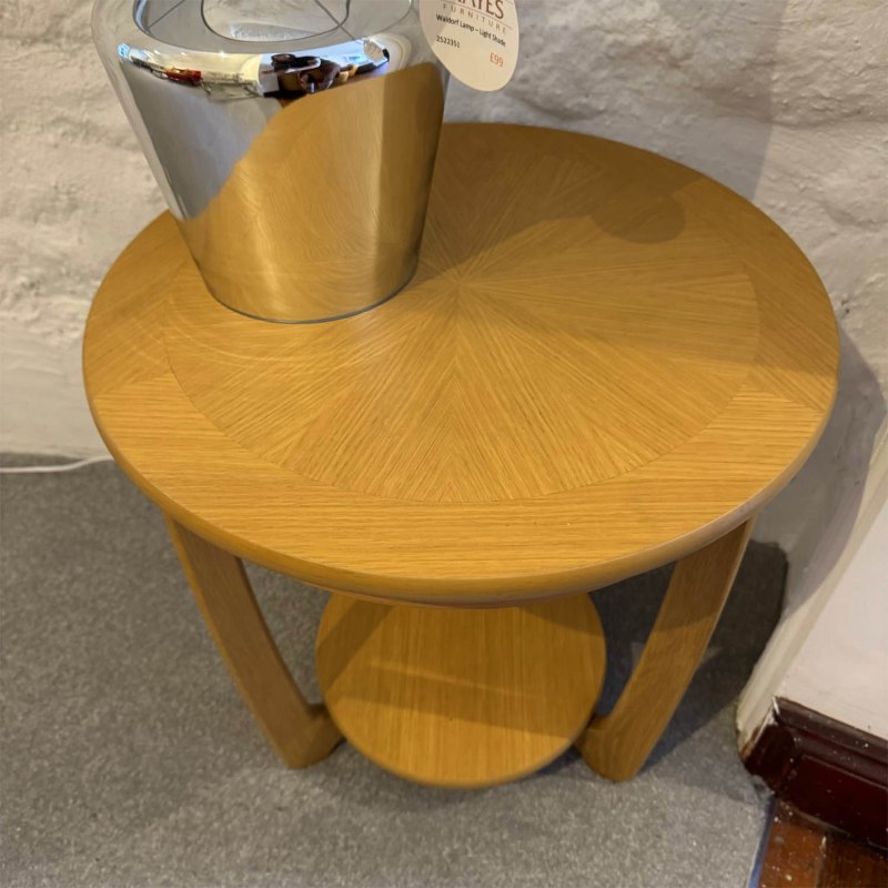 Showroom Clearance: Sunburst Wood Top Lamp Table Showroom Clearance: Sunburst Wood Top Lamp Table