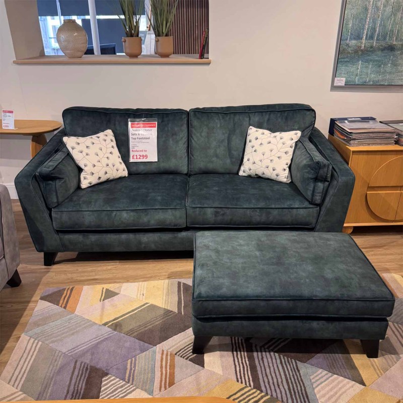 Showroom Clearance: Venice 3 Seater Sofa & Cushion Top Footstool Showroom Clearance: Venice 3 Seater Sofa & Cushion Top Footstool