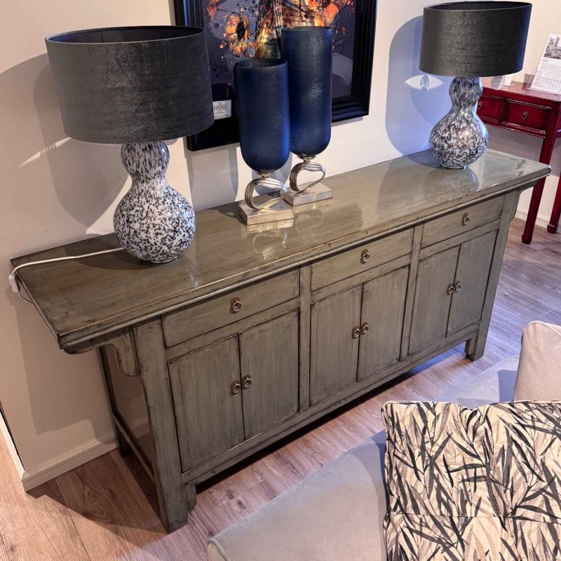 Showroom Clearance: 2Y5 Orient 6 Door 3 Drawer Cabinet in Dove Grey Showroom Clearance: 2Y5 Orient 6 Door 3 Drawer Cabinet in Dove Grey