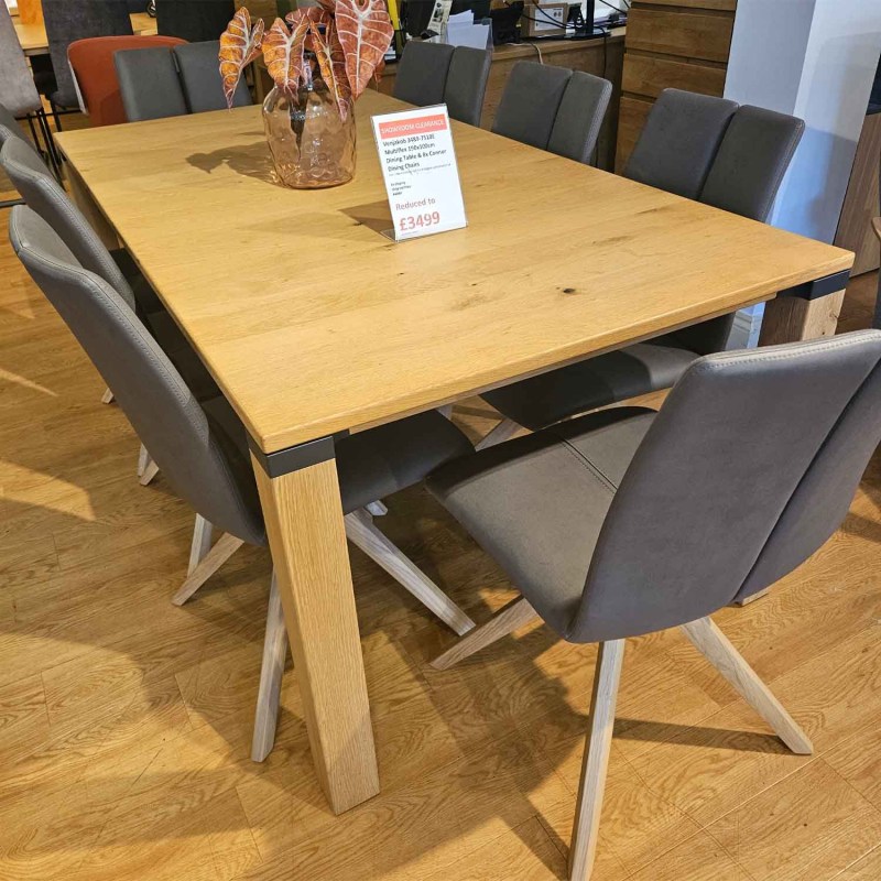 Showroom Clearance: Venjakob 3489-7510E Multiflex 190x100cm Dining Table & 8x Connor Dining Chairs Showroom Clearance: Venjakob 3489-7510E Multiflex 190x100cm Dining Table & 8x Connor Dining Chairs