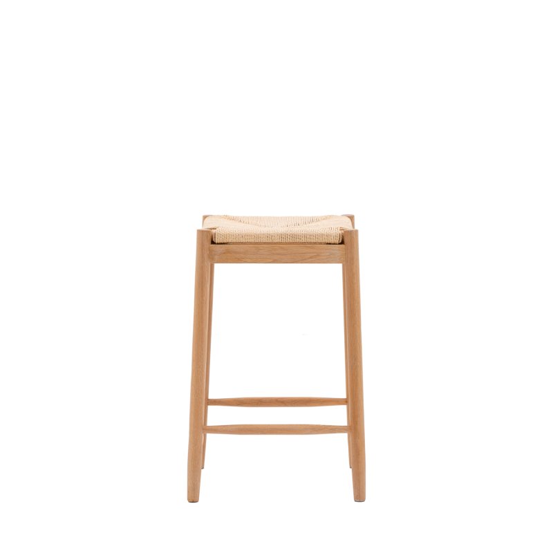 Ethan Oak Stool with Woven Seat Ethan Oak Stool with Woven Seat