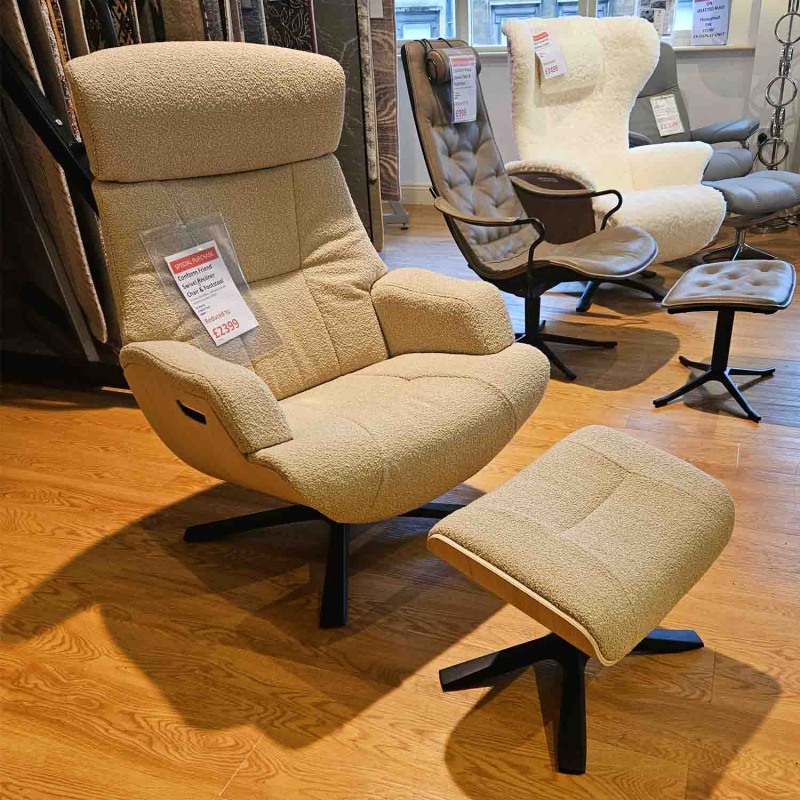 Showroom Clearance: Conform Friend Swivel Recliner Chair & Footstool Showroom Clearance: Conform Friend Swivel Recliner Chair & Footstool