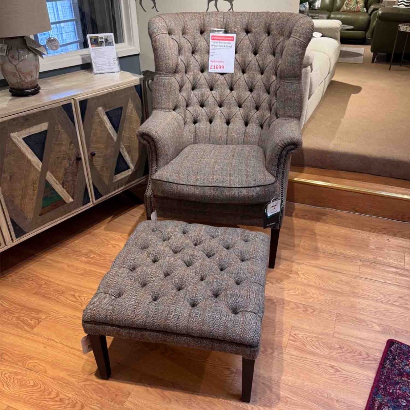 Showroom Clearance: Tetrad Mackenzie Wing Chair & Stool Showroom Clearance: Tetrad Mackenzie Wing Chair & Stool