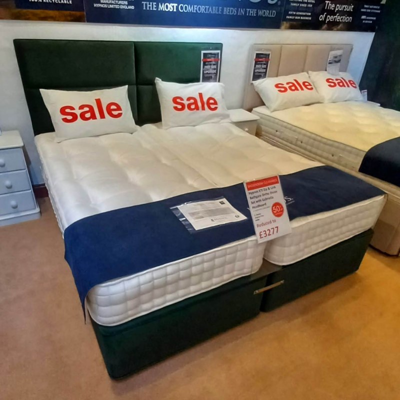 Showroom Clearance: Hypnos 6ft Zip & Link Bathgate Ortho Divan Set with Gabriella Headboard Showroom Clearance: Hypnos 6ft Zip & Link Bathgate Ortho Divan Set with Gabriella Headboard
