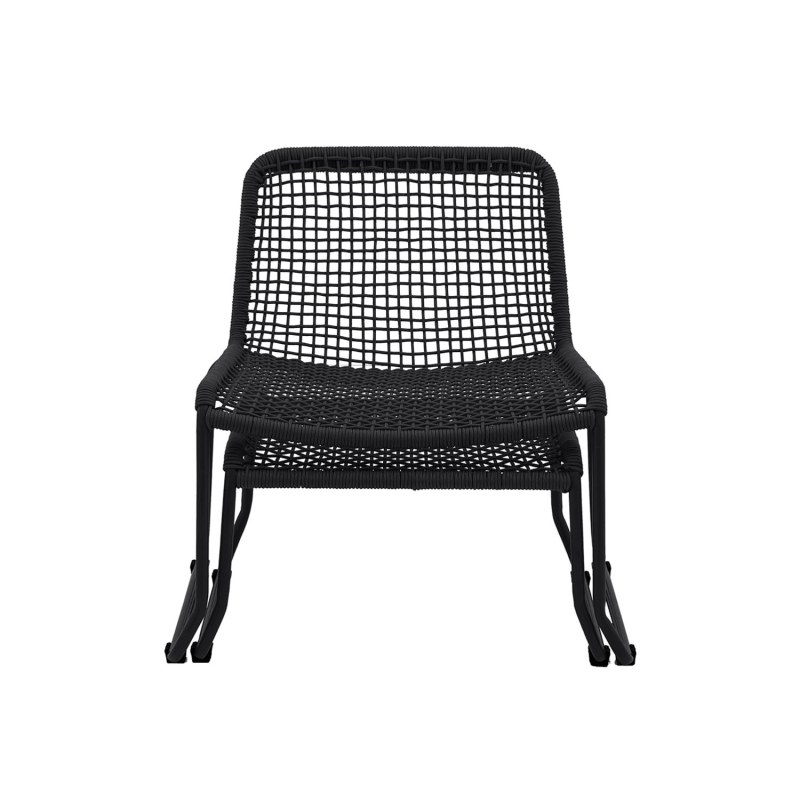 Siderno Lounge Chair with Footstool in Black Siderno Lounge Chair with Footstool in Black