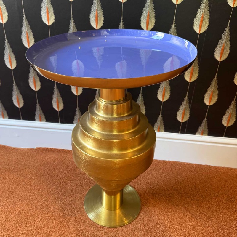 Showroom Clearance: Renao Side Table in Blue & Gold Showroom Clearance: Renao Side Table in Blue & Gold