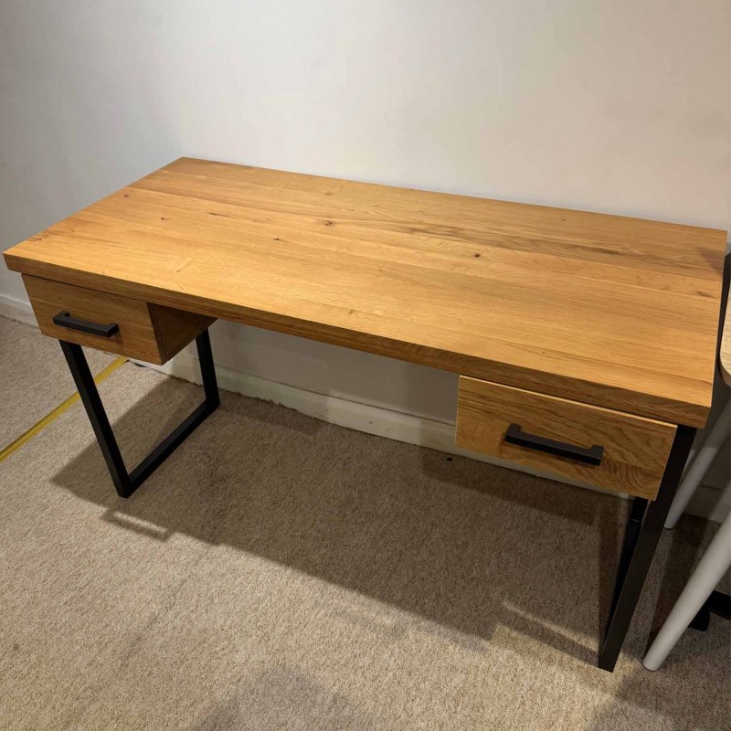 Showroom Clearance: Thames Oak Desk with Drawers Showroom Clearance: Thames Oak Desk with Drawers
