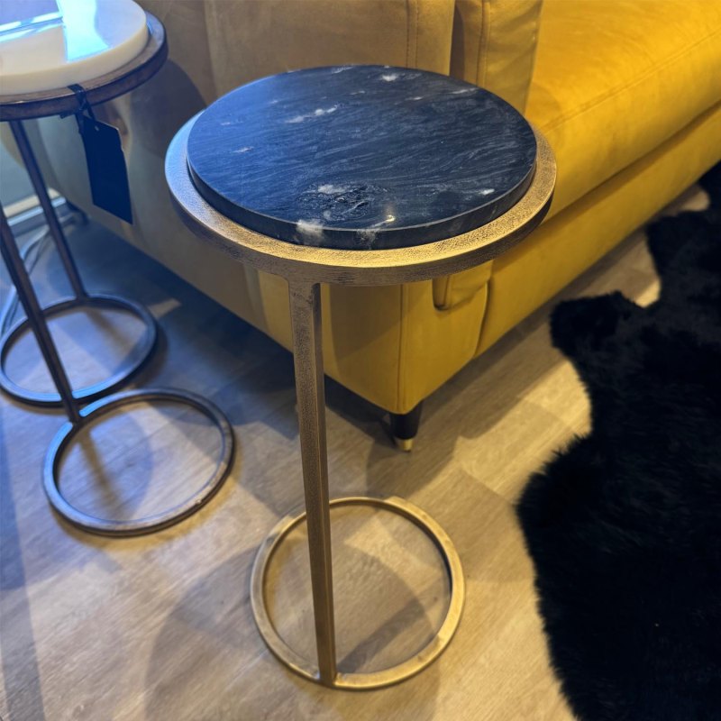Showroom Clearance: Iota Accent Table Black Marble & Aged Gold Showroom Clearance: Iota Accent Table Black Marble & Aged Gold