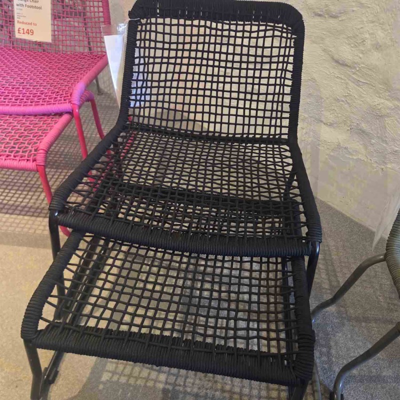 Showroom Clearance: Siderno Lounge Chair with Footstool in Black Showroom Clearance: Siderno Lounge Chair with Footstool in Black