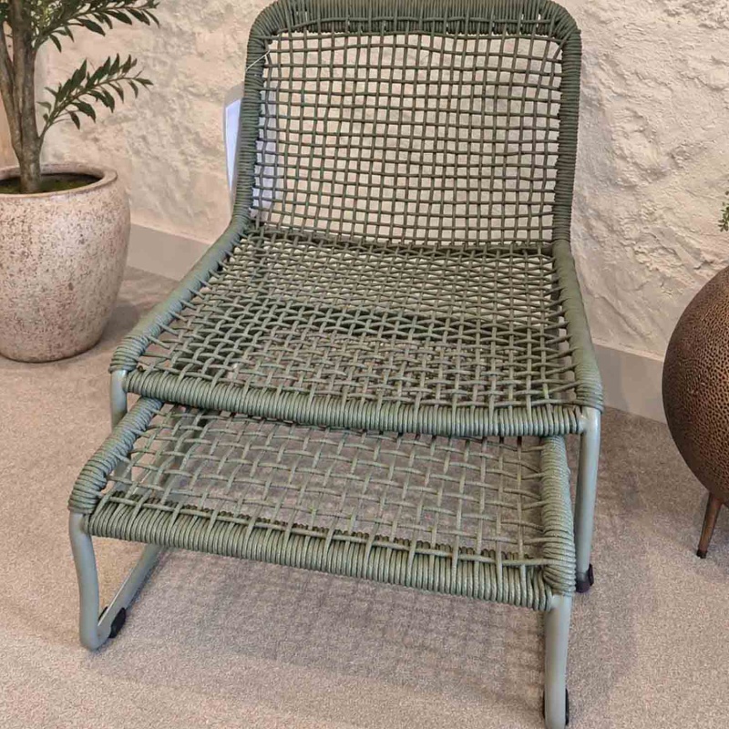 Showroom Clearance: Siderno Lounge Chair with Footstool in Green Showroom Clearance: Siderno Lounge Chair with Footstool in Green