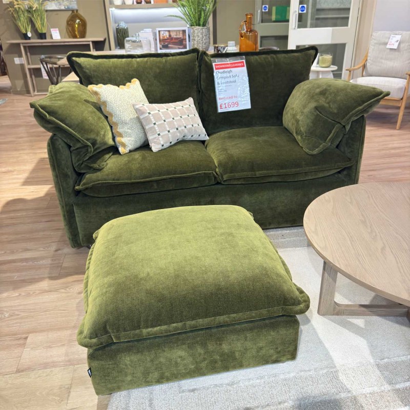 Showroom Clearance: Chudleigh Compact Sofa & Footstool Showroom Clearance: Chudleigh Compact Sofa & Footstool