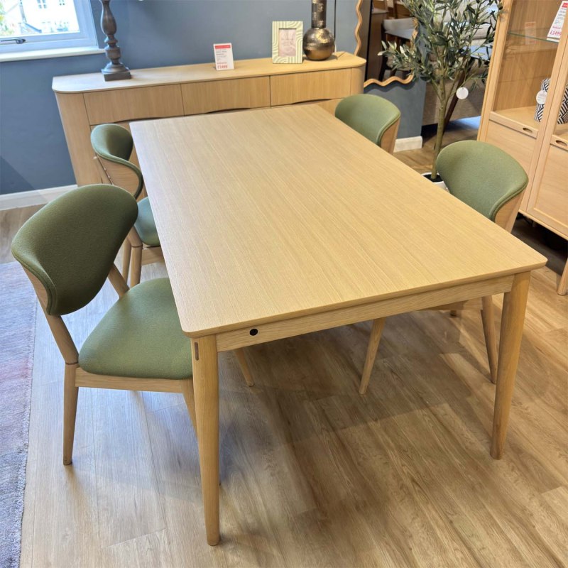Showroom Clearance: PBJ Design Hide 175-275cm Extending Dining Table & 6x 8090 Cor Chairs Showroom Clearance: PBJ Design Hide 175-275cm Extending Dining Table & 6x 8090 Cor Chairs
