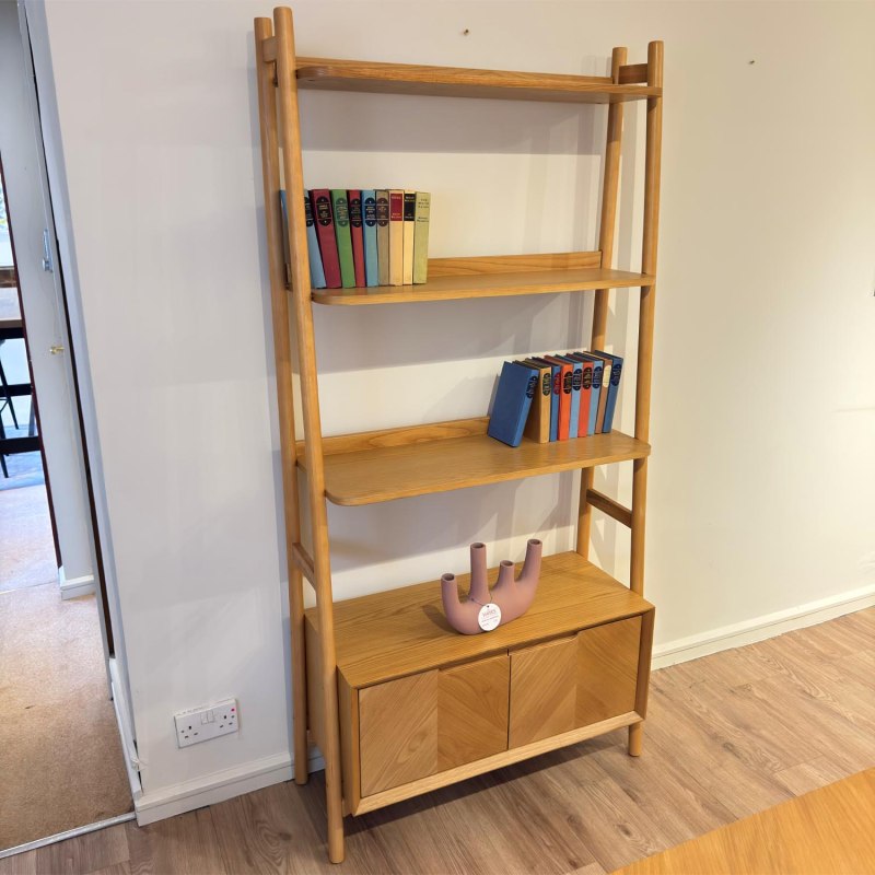 Showroom Clearance: Chisholm Oak Storage Bookcase Showroom Clearance: Chisholm Oak Storage Bookcase