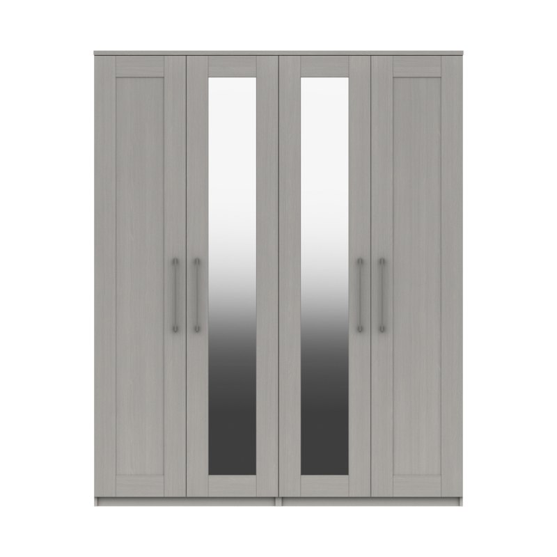 Amesbury Tall 4 Door Wardrobe with 2 Mirrors Amesbury Tall 4 Door Wardrobe with 2 Mirrors