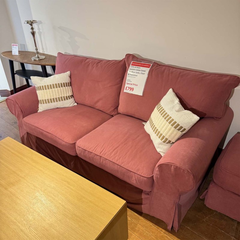 Showroom Clearance: Collins & Hayes Lavinia Loose Cover Medium Sofa, Chair & Footstool Showroom Clearance: Collins & Hayes Lavinia Loose Cover Medium Sofa, Chair & Footstool
