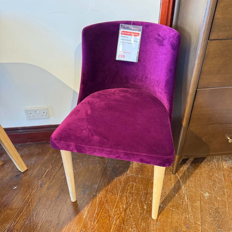 Showroom Clearance: Modena Upholstered Dining Chair in Fuchsia Showroom Clearance: Modena Upholstered Dining Chair in Fuchsia