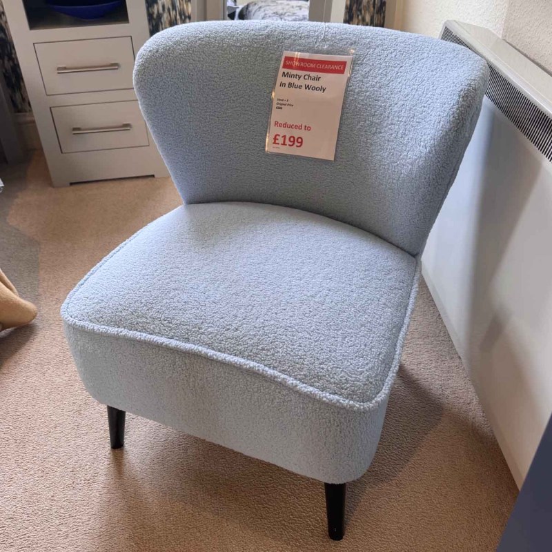 Showroom Clearance: Minty Chair in Blue Wooly Showroom Clearance: Minty Chair in Blue Wooly