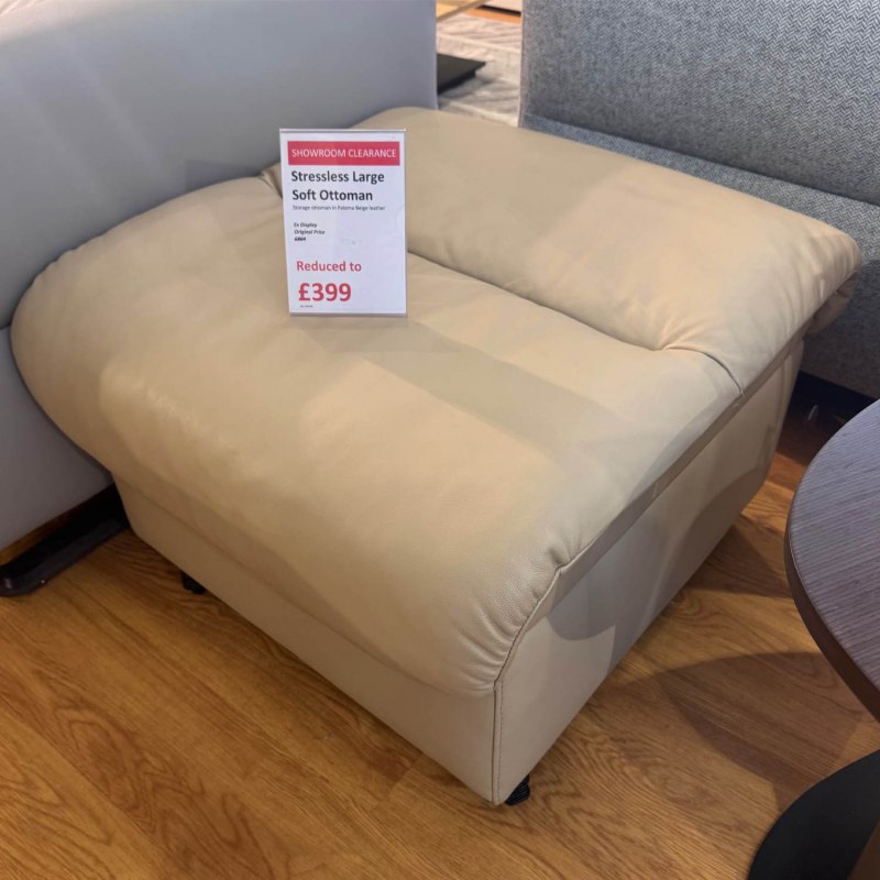 Showroom Clearance: Stressless Large Soft Ottoman Showroom Clearance: Stressless Large Soft Ottoman