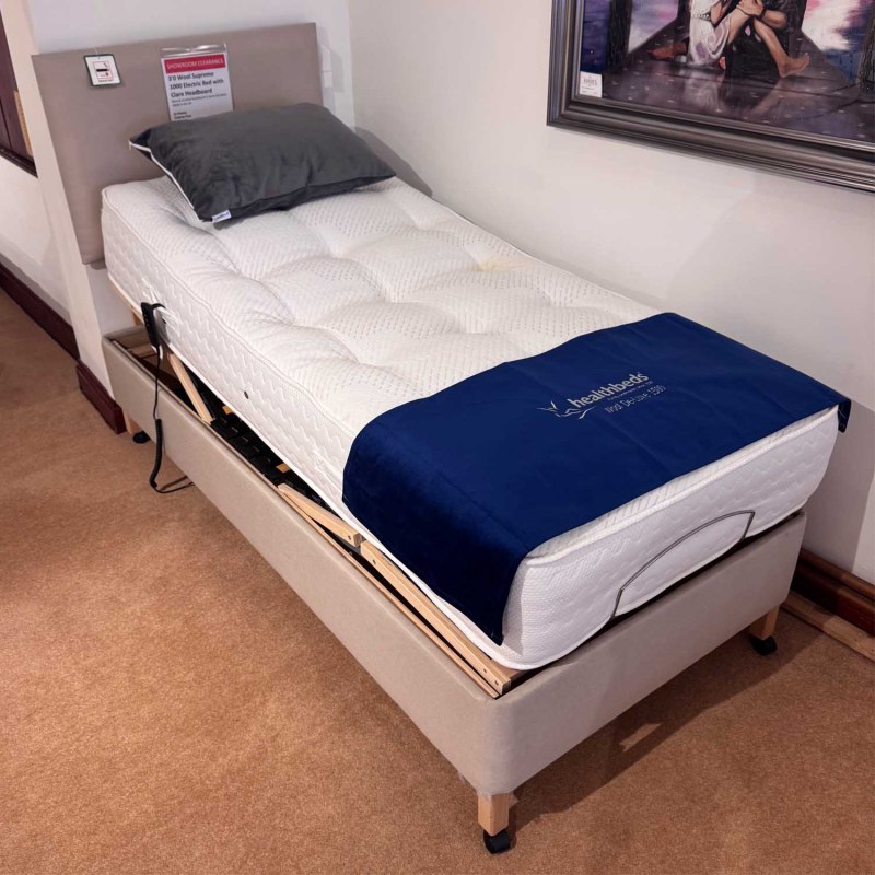 Showroom Clearance: 3ft Wool Supreme 1000 Electric Bed with Clare Strut Headboard Showroom Clearance: 3ft Wool Supreme 1000 Electric Bed with Clare Strut Headboard