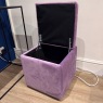 Showroom Clearance: Cube Storage Stool in Plush Lilac Showroom Clearance: Cube Storage Stool in Plush Lilac