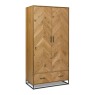Riley Rustic Oak Double Wardrobe with 1 Drawer