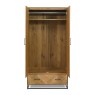 Riley Rustic Oak Double Wardrobe with 1 Drawer Riley Rustic Oak Double Wardrobe with 1 Drawer