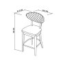 Ellis Rustic Oak Upholstered Bar Stool Ellis Rustic Oak Upholstered Bar Stool