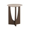 Carmel Round Side Table with Travertine Top