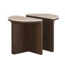 Carmel Half Moon Nest of Tables with Travertine Top