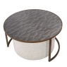 Driftwood Ripple Coffee Table with Nesting Pouffe Driftwood Ripple Coffee Table with Nesting Pouffe