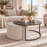 Driftwood Ripple Coffee Table with Nesting Pouffe Driftwood Ripple Coffee Table with Nesting Pouffe