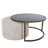 Driftwood Ripple Coffee Table with Nesting Pouffe Driftwood Ripple Coffee Table with Nesting Pouffe
