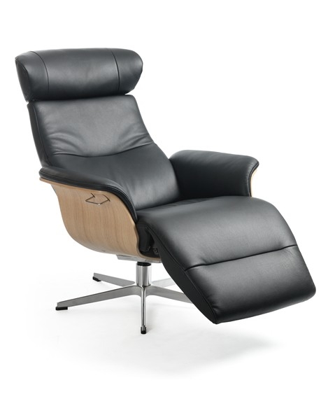 Timeout Crossfoot Swivel Chair with footrest in leather