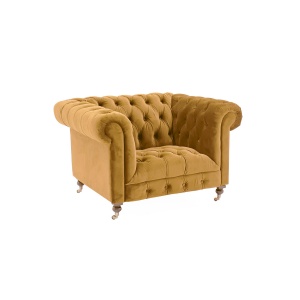 Deverell Large Chair in Mustard angled