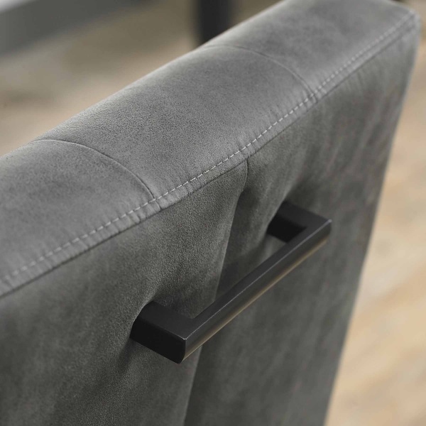 Ravi Cantilever Dining Chair Dark Grey fabric back detail
