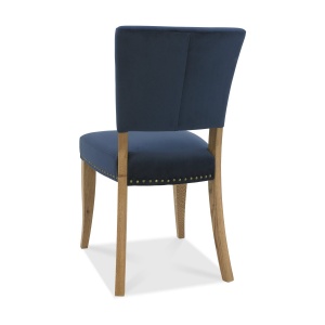 Ravi Upholstered Dining Chair Dark Blue back