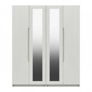 Somerton 4 Door Wardrobe with Mirrors in white gloss front