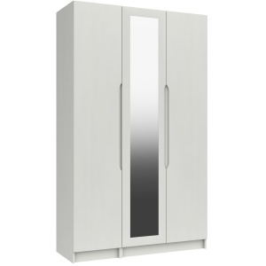 Somerton Tall 3 Door Wardrobe with Mirror in white gloss