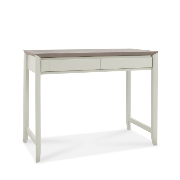 Ibsen Grey Desk with drop down drawer front angled