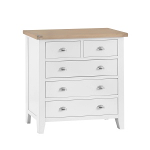 Townsend Oak 2 over 3 Drawer Chest white